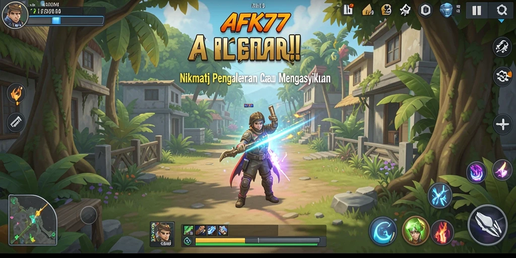Tampilan gameplay AFK77 yang cerah dan menghibur.
