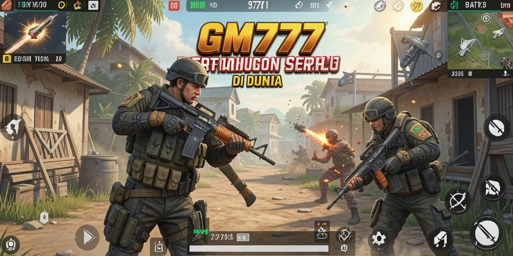 Tampilan gameplay dinamis dari GM777 dalam Battle Royale.