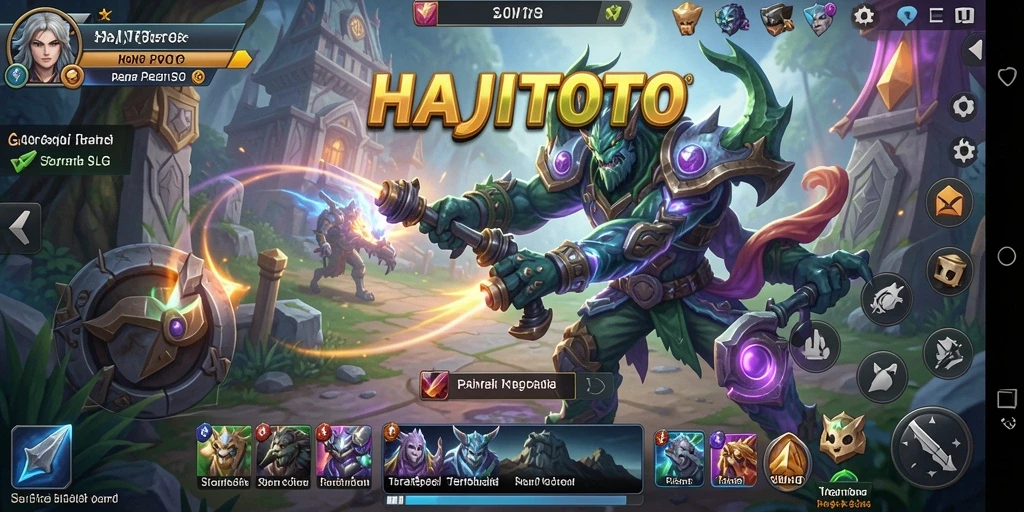 Screenshot gameplay HAJITOTO menampilkan strategi dalam pertempuran.