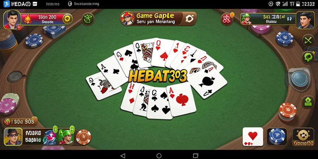 Gameplay seru HEBAT303 dalam permainan Gaple dengan teman-teman.