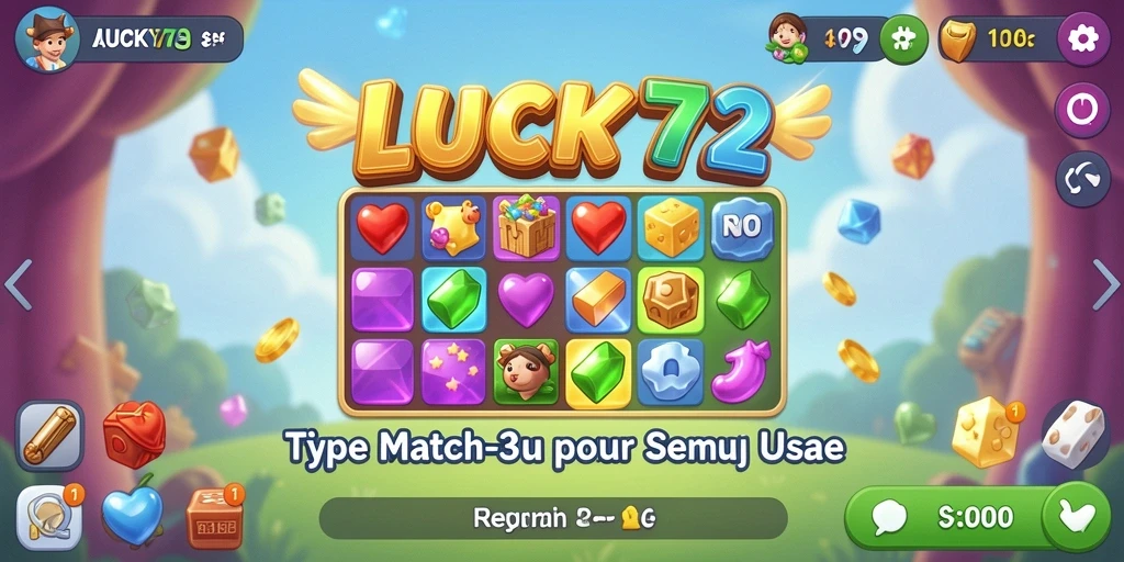 Tampilan gameplay seru dalam LUCKY72 dengan elemen warna-warni yang menarik.