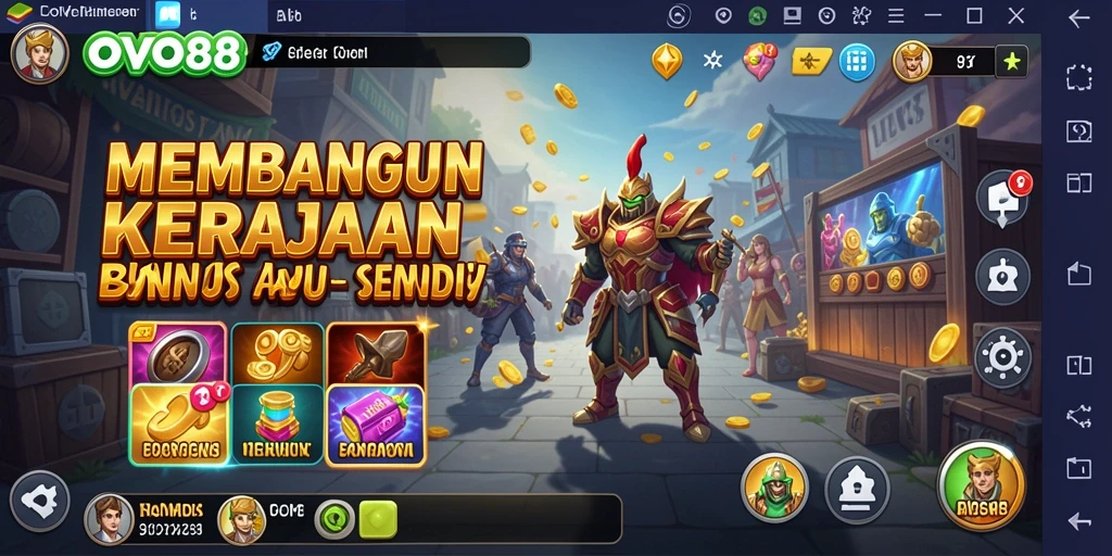 Screenshot OVO88 menampilkan gameplay seru simulasikan bisnis.