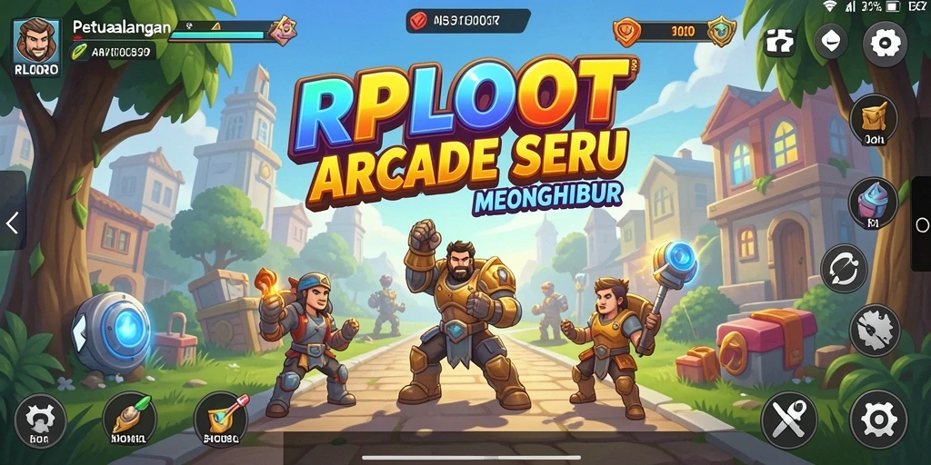 Tampilan utama RPLOOT dengan gameplay arcade yang seru.