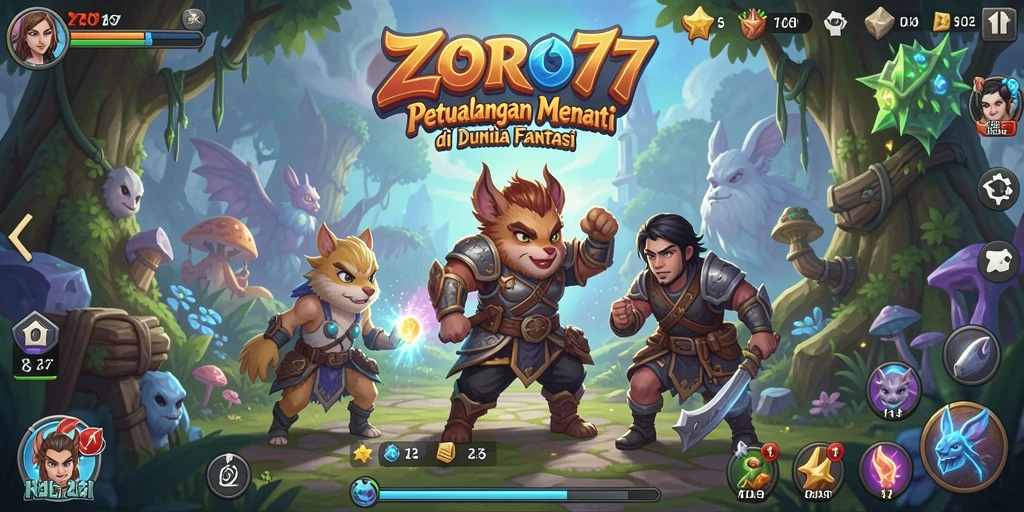 Tampilan gameplay ZORO77 yang penuh aksi dan petualangan.